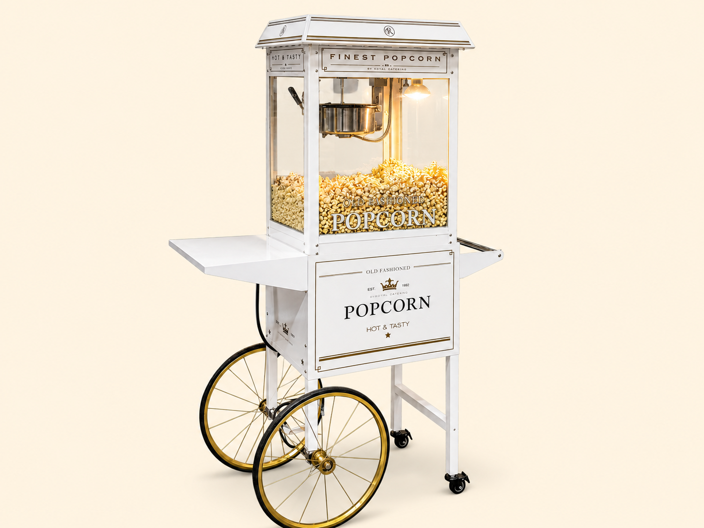 Eksklusive popcornmaskine har et klassisk old fashioned look