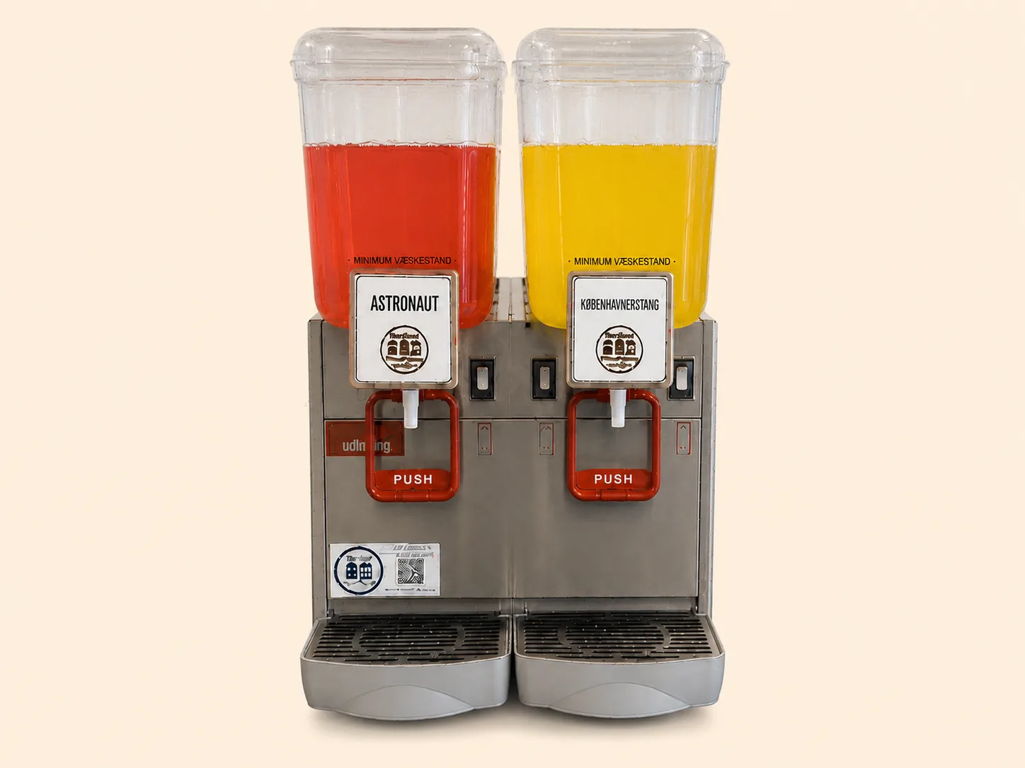 Drinksdispenser med to beholdere fyldt med kolde cocktails – billede 3