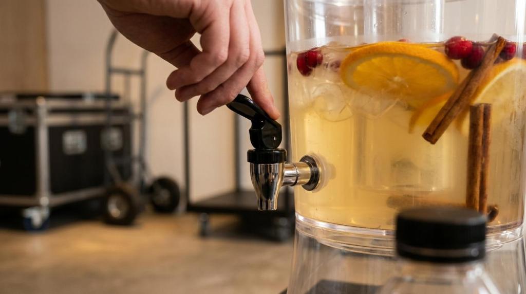 drinks dispenser til julefrokost